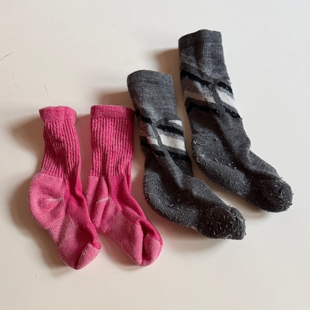 Smartwool Pink and Gray Kids Socks